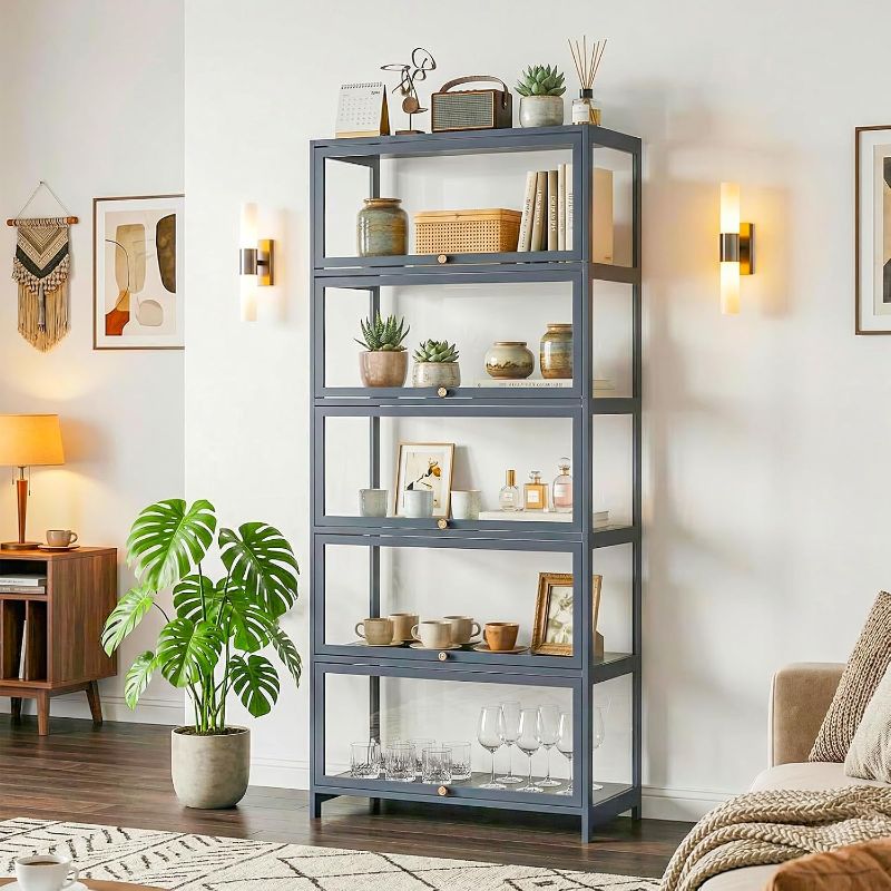 Photo 1 of 5-Tier Display Cabinet, Clear Curio Cabinet