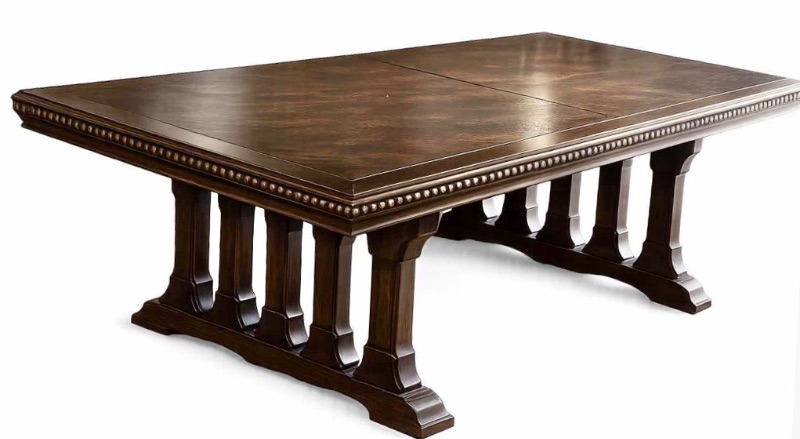 Photo 1 of CUSTOM-CRAFTED TRESTLE-STYLE DINING TABLE AGRAND ARCHITECTURAL DESIGN & RICH ESPRESSO WOOD FINISH. 6’ x 42” x H29”
