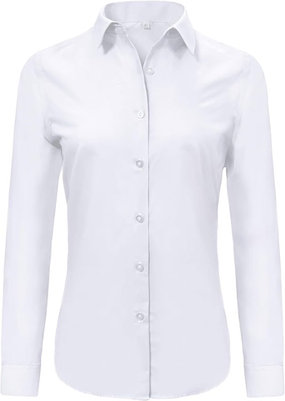 Photo 1 of BROOKS BROTHERS WHITE LADIES CLASSIC FIT NON-IRON STRETCH COTTON DRESS SHIRT (8)