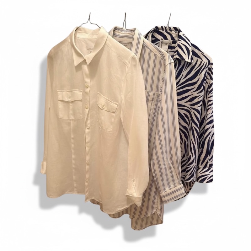 Photo 1 of 3-NAME BRAND COLLARED BUTTON UP BLOUSES (XS,S) - J JILL, GARNET HILL, TINLEY