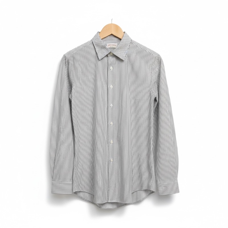 Photo 1 of BROOKS BROTHERS BLUE PIN STRIPED LADIES CLASSIC FIT NON-IRON STRETCH COTTON DRESS SHIRT (8)