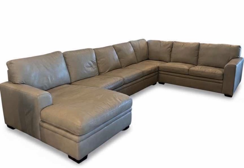 Photo 1 of LARGE MODULAR U SHAPE LEATHER SECTIONAL W LEFT ARM FACING CHAISE LOUNGE 7FT X 9FT