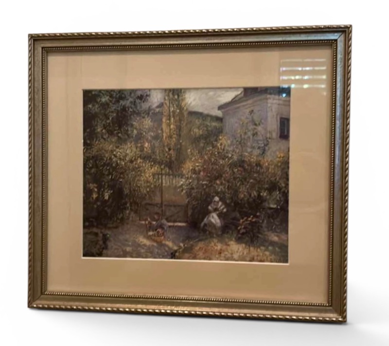 Photo 1 of FRAMED LANDSCAPE ART PRINT IN THE STYLE OF CLAUDE MONET’S “CAMILLE MONET IN THE GARDEN” ARTWORK 15 1/4” x H13 1/4”