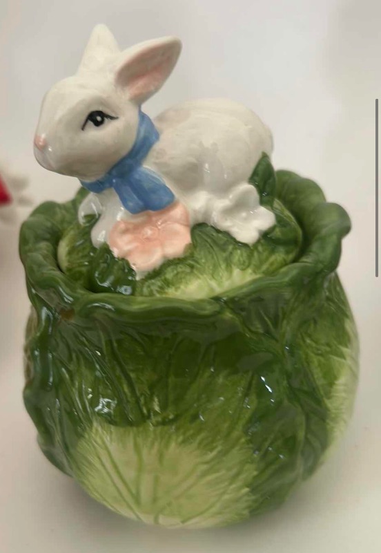 Photo 1 of 3 DECORATIVE EASTER BUNNY DECOR/COLLECTIBLES (TALLEST 9”)