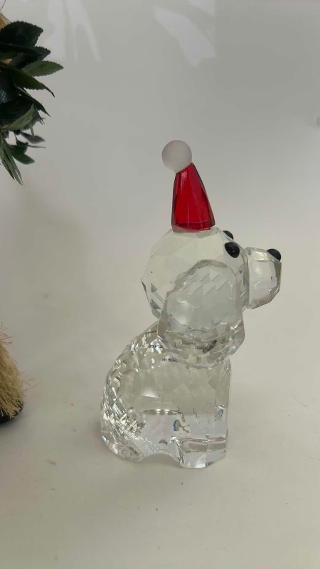 Photo 1 of 2 PC CHRISTMAS DECOR- BABY REINDEER H 12” AND CRYSTAL DOG FIGITR