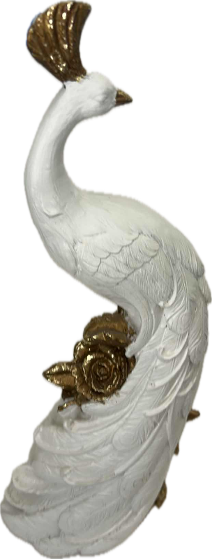 Photo 1 of RESIN GOLD AND WHITE PEACOCK H18”