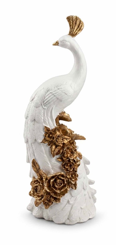 Photo 1 of RESIN GOLD AND WHITE PEACOCK H18”