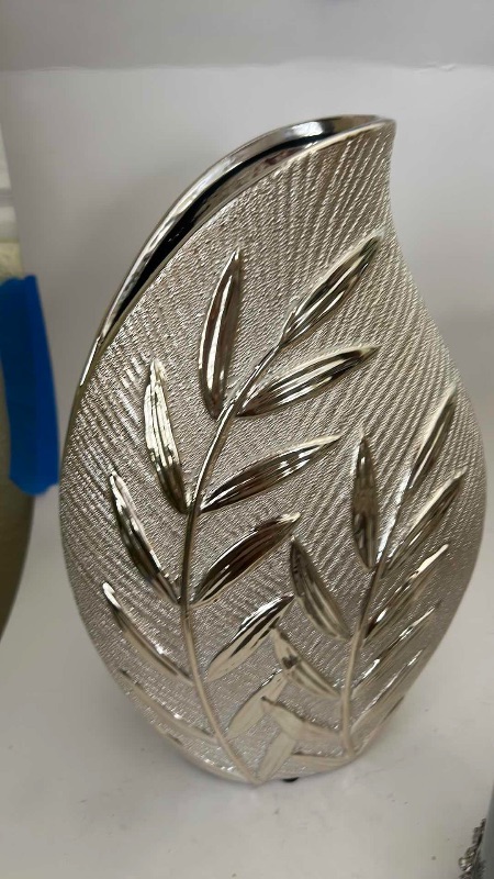Photo 1 of 3 PC SILVER TONE HOME DECOR- (TALLEST H12”)