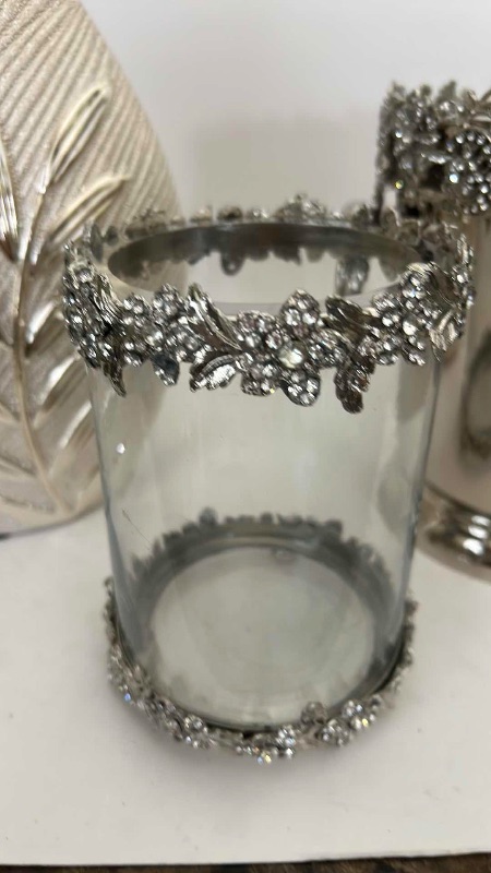 Photo 1 of 3 PC SILVER TONE HOME DECOR- (TALLEST H12”)