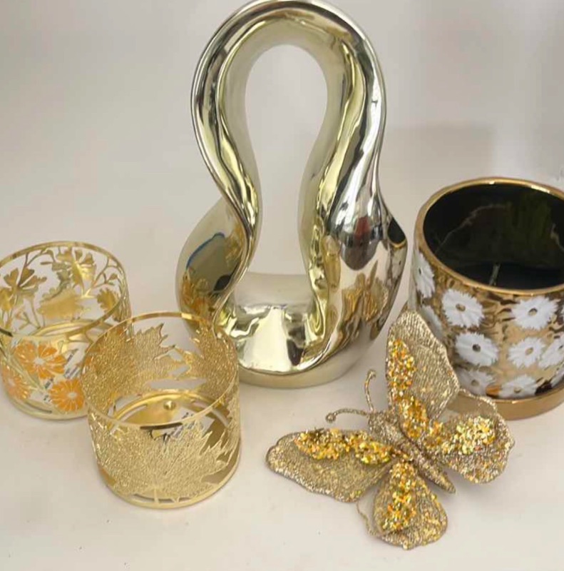 Photo 1 of 5 PC GOLD TONE HOME DECOR (TALLEST H12”)