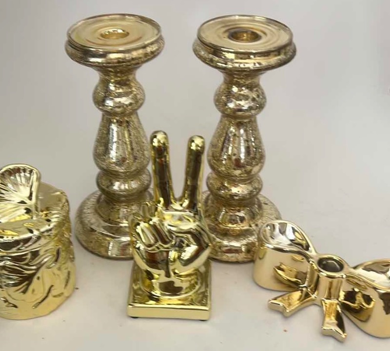 Photo 1 of 5 PC GOLD TONE HOME DECOR (TALLEST 9.5”)