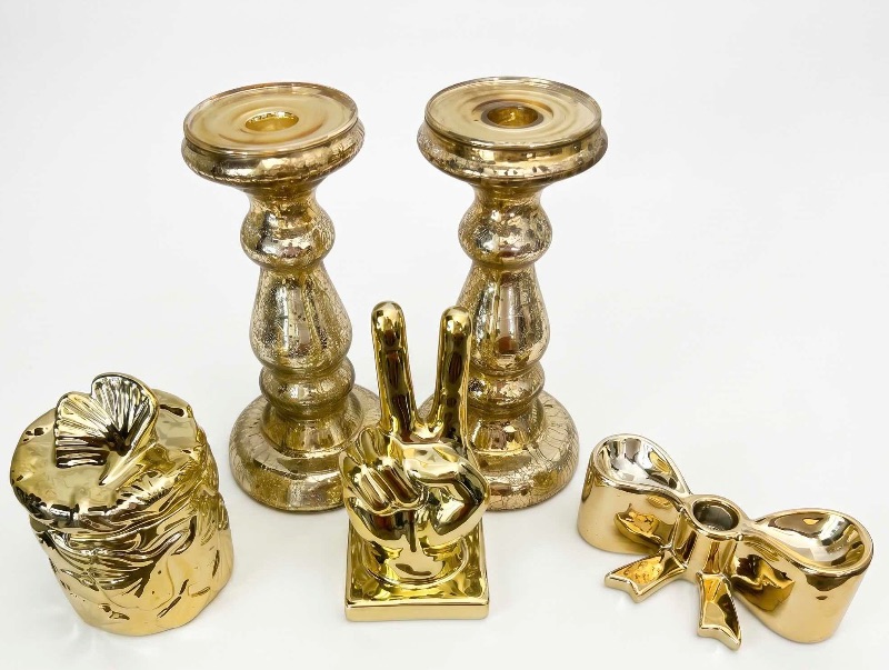 Photo 1 of 5 PC GOLD TONE HOME DECOR (TALLEST 9.5”)