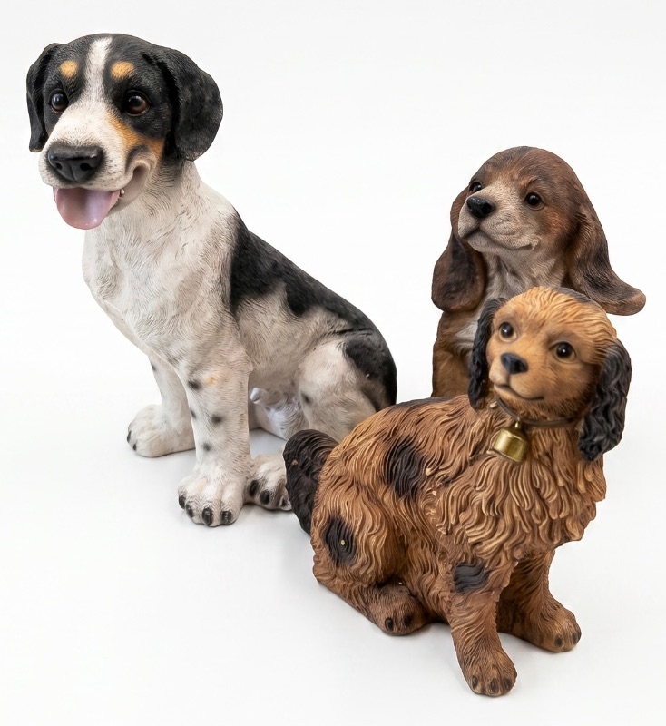 Photo 1 of 3 RESIN DOG FIGURINES (TALLEST 14”)