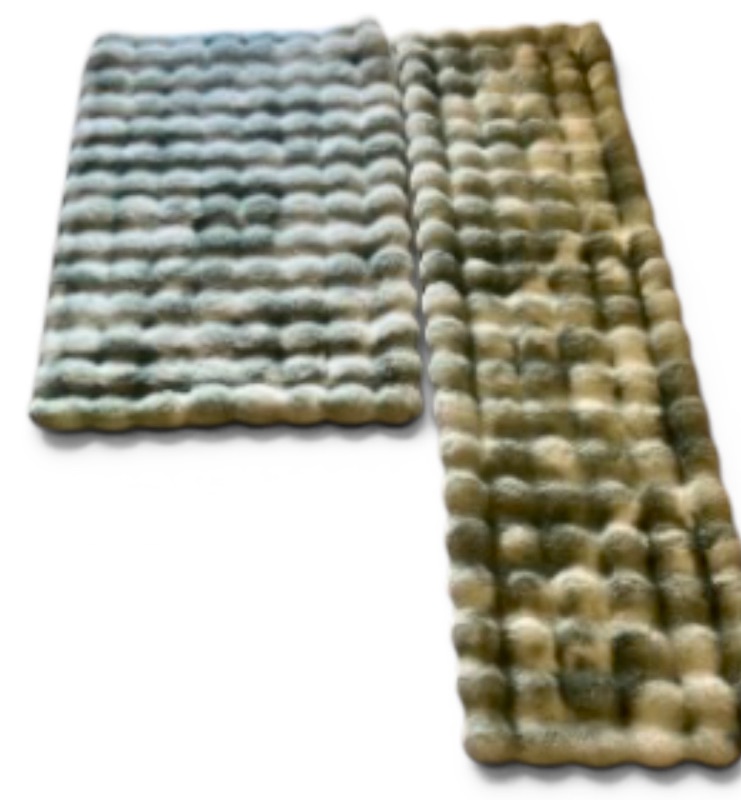 Photo 1 of TWO NEW LEA JADE FAUX FUR ACCENT RUGS