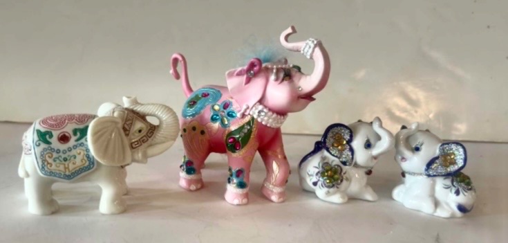 Photo 1 of 4 - MINI ELEPHANT FIGURINES ( TALLEST H4”)
