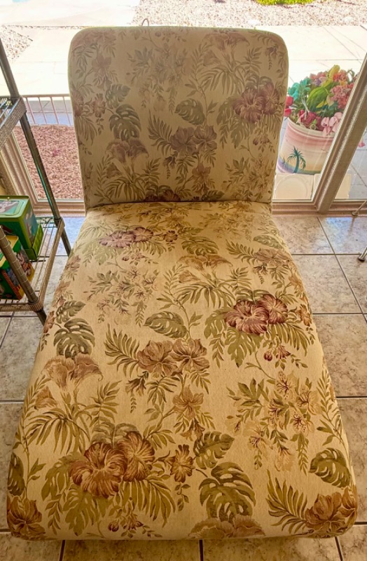 Photo 1 of FLORAL FABRIC CHAISE LOUNGE CHAIR W5’
