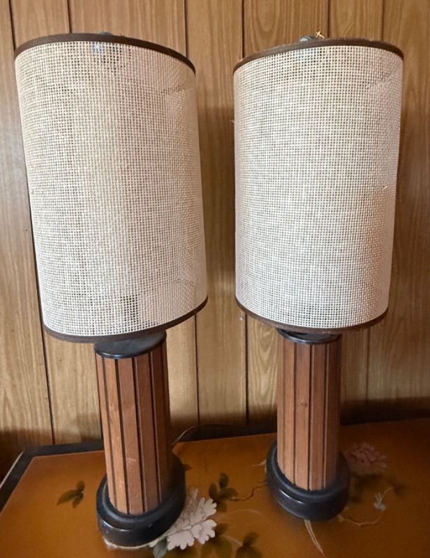 Photo 1 of 2-VINTAGE TABLE LAMPS H16”