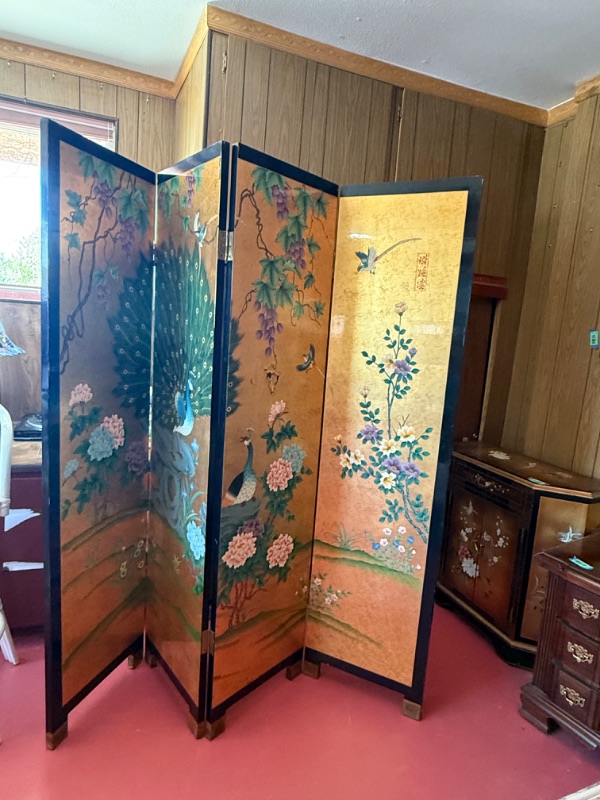 View 3 of 4 PANEL ORIENTAL DESIGN ROOM DIVIDER (PANEL SIZES W18” x H 73”)