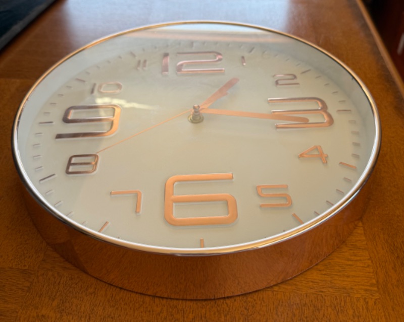 Photo 1 of 12” COPPER COLOR FRAMED WALL CLOCK