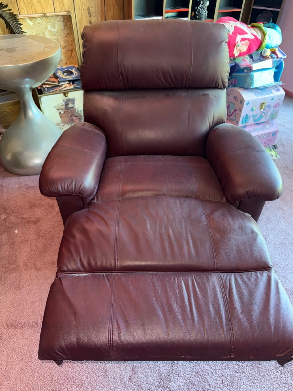 Photo 1 of BURGUNDY LEATHER RECLINER