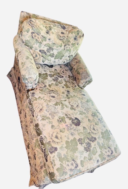 Photo 1 of GREEN LEAF FABRIC CHAISE LOUNGE CHAIR L 5’