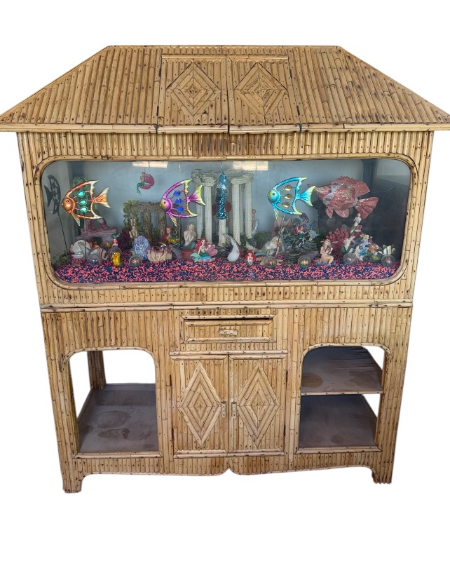 Photo 1 of UNIQUE BAMBOO WOOD DESIGN FAUX FISH TANK STORAGE HOUSE (54”x24” H62”)