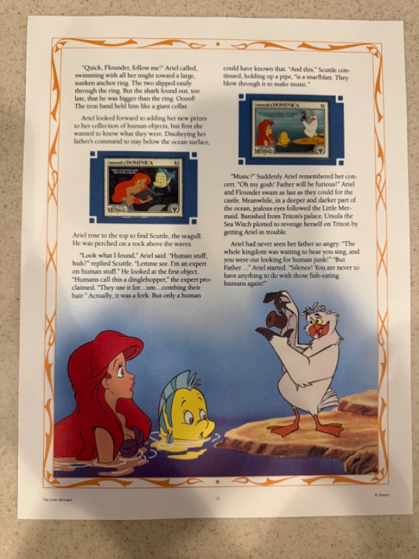 Photo 1 of 1990 CLASSIC DISNEY MOVIE "THE LITTLE MERMAID" COLLECTOR STAMP PANELS