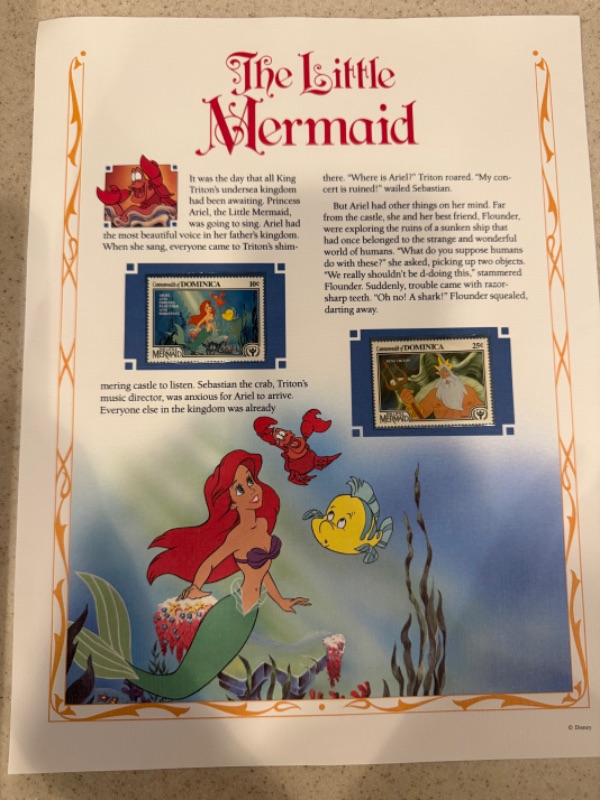 Photo 1 of THE LITTLE MERMAID CLASSIC MOVIE DOMICA STAMP STORY PANEL SET