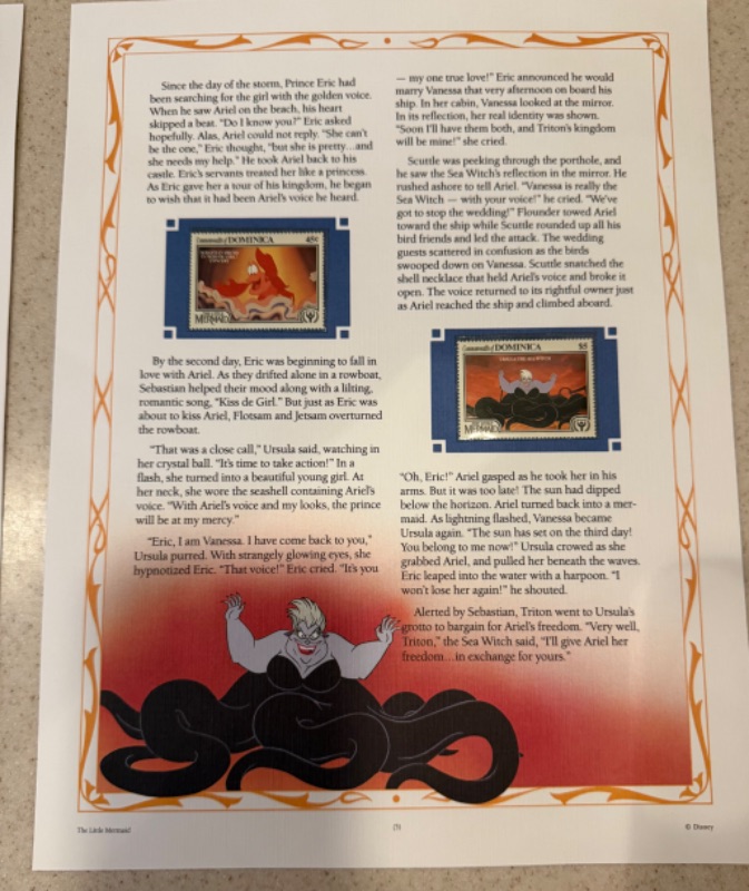Photo 1 of THE LITTLE MERMAID CLASSIC MOVIE DOMICA STAMP STORY PANELS