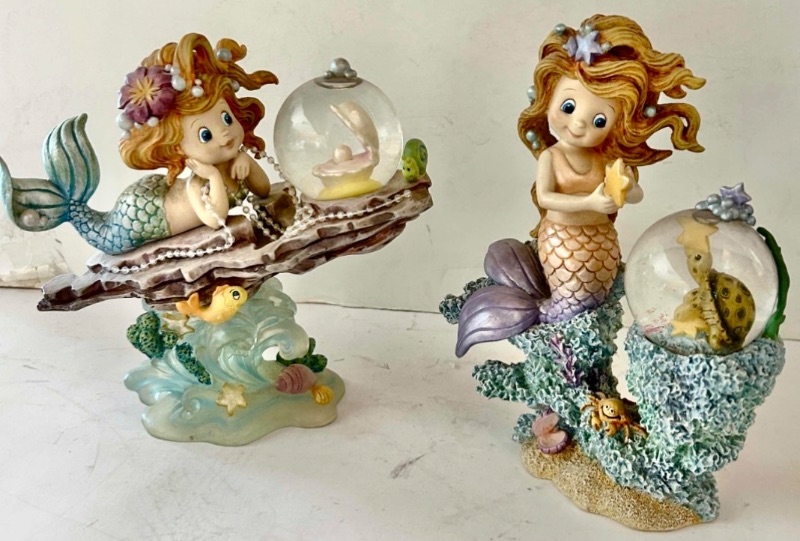 Photo 1 of 2 VINTAGE HAMILTON COLLECTION RAINBOW REEF HAND-PAINTED MERMAID FIGURINES $50