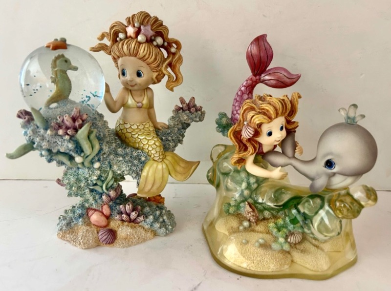 Photo 1 of 2 VINTAGE HAMILTON COLLECTION RAINBOW REEF HAND-PAINTED MERMAID FIGURINES