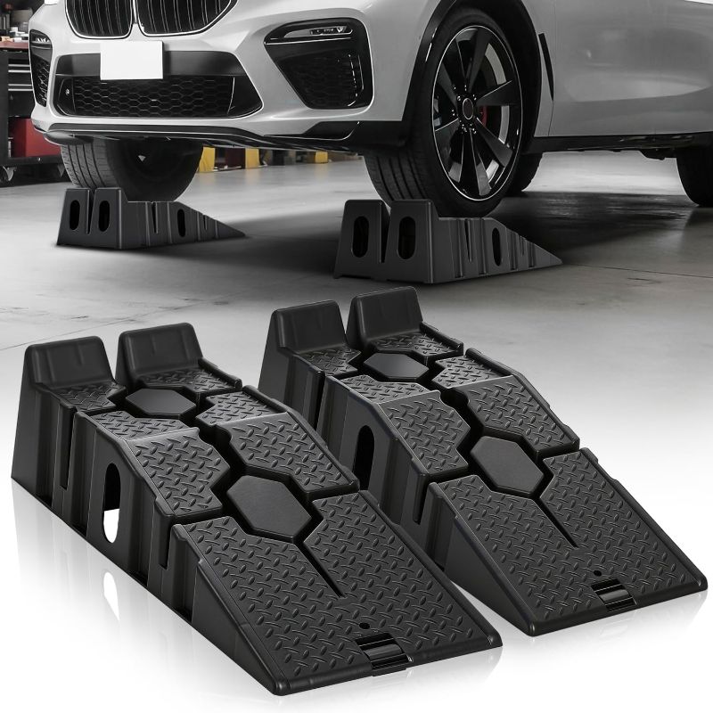 Photo 1 of Auto Dynasty Car Ramps for Oil Changes, Low-Profile 2Pcs 2.5 Ton Capacity