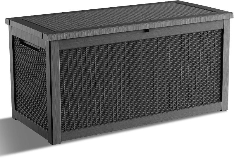 Photo 1 of 320 Gallon Deck Box Waterproof Outdoor Storage UV Resistant Black