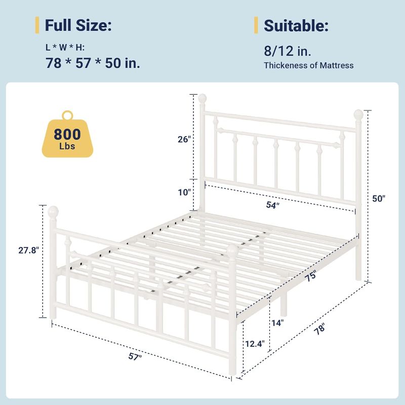Photo 1 of Allewie 14'' Full Size Metal Platform Bed Frame,