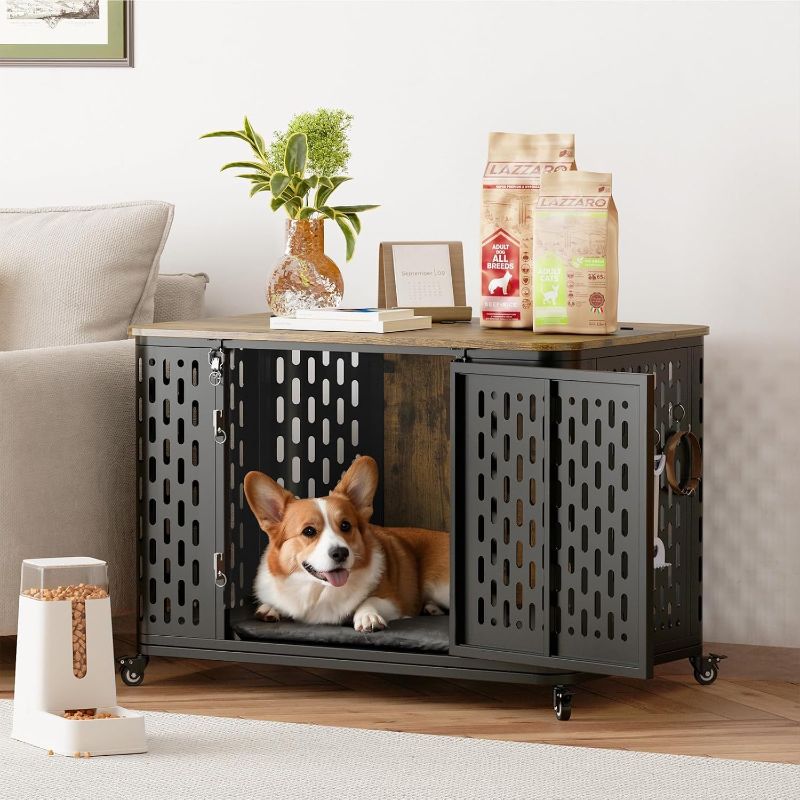 Photo 1 of ONBRILL 38" Heavy Duty Dog Crate Furniture, Medium & Large Dogs, Flip Top