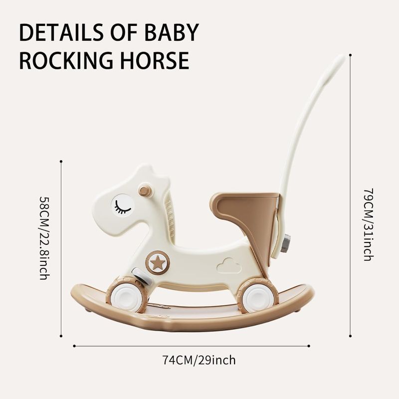 Photo 1 of 4-in-1 Rocking Horse for Toddler 1-3 Baby Ride On Rocker Push Car