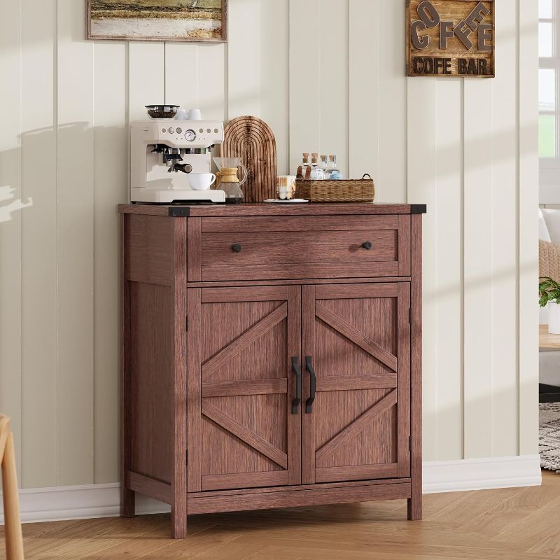 Photo 1 of ChooChoo 30" W Coffee Bar Cabinet, Kitchen Storage Cabinet with Drawer