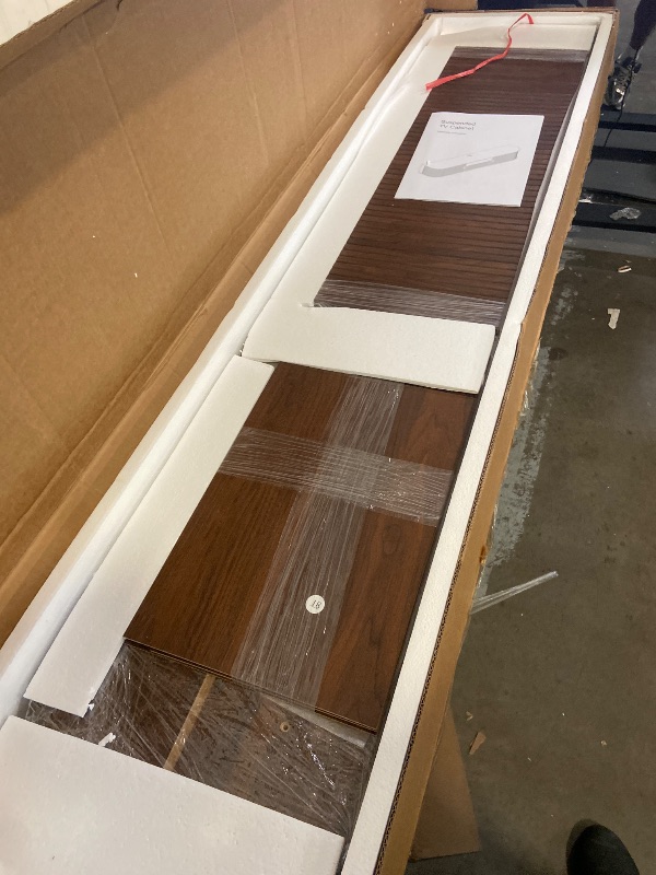 Photo 1 of 86.6'' Fluted TV Stand for 55-85 Inch, Walnut TV Console