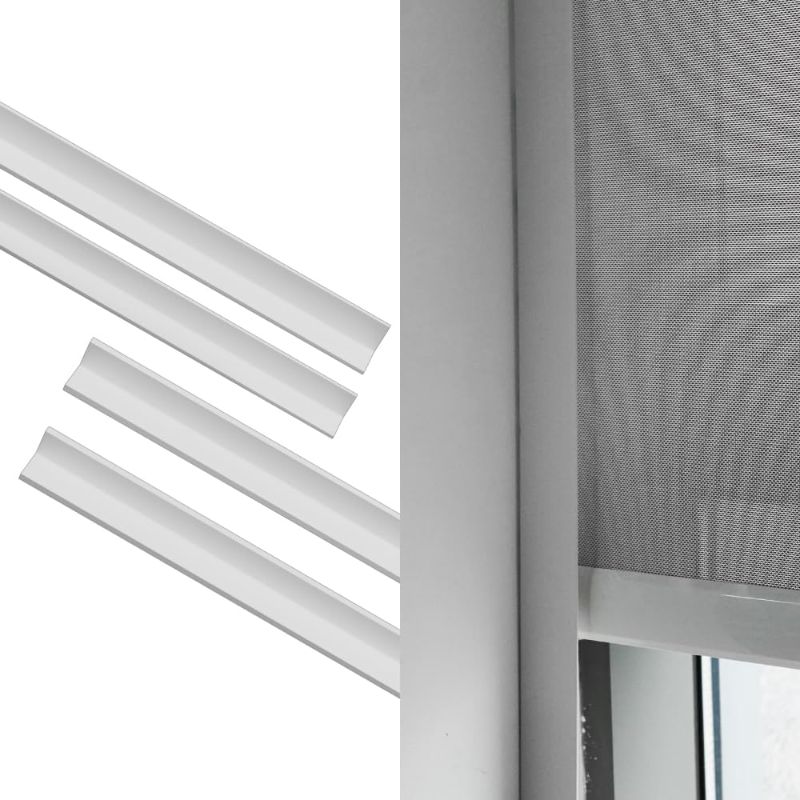 Photo 1 of Window Light Blocker, L-Shaped Light Blocking Strips for Blackout Shades and Blinds, Guard Blinds Blackout Side Tracks for Bedroom, White (4 Pcs)