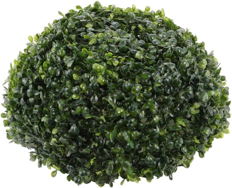 Photo 1 of Garneck Artificial Grass Ball Hanging Topiary Plant Ball Decorative Grass Greenery Globe for Wedding Shopping Mall Christmas Home Decor 40cm