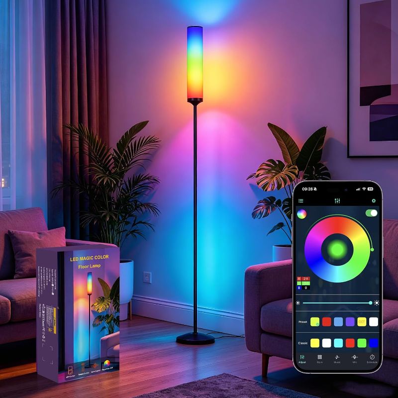Photo 1 of Smart App Led Floor Lamp,RGBIC Color Changing Standing Lamp