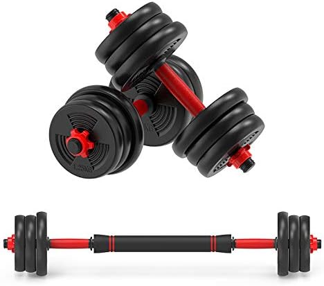Photo 1 of Fitness Dumbbells Set, Adjustable Weight to 44Lbs, Home Fitness Equipment for Men and Women Gym Work Out Exercise Training with Connecting Rod Used as Barbells(Pair)