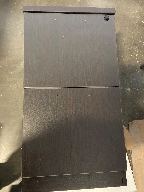 View 2 of Vertical Pedestal File Cabinet With 2 File Drawers, Espresso