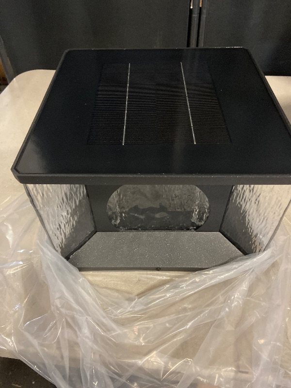 Photo 1 of MVBT Large Solar Post Lights Outdoor, 11.8" Glass Column Lights Outside, Post Lights Solar Powered, Modern Pillar Light Waterproof, Dusk to Dawn Lantern Column Lamp for Patio Gate Driveway Pathway