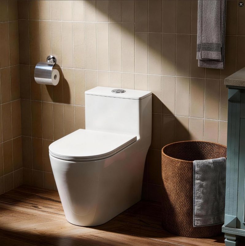 Photo 1 of VANCOCO Compact One-Piece Toilet, White