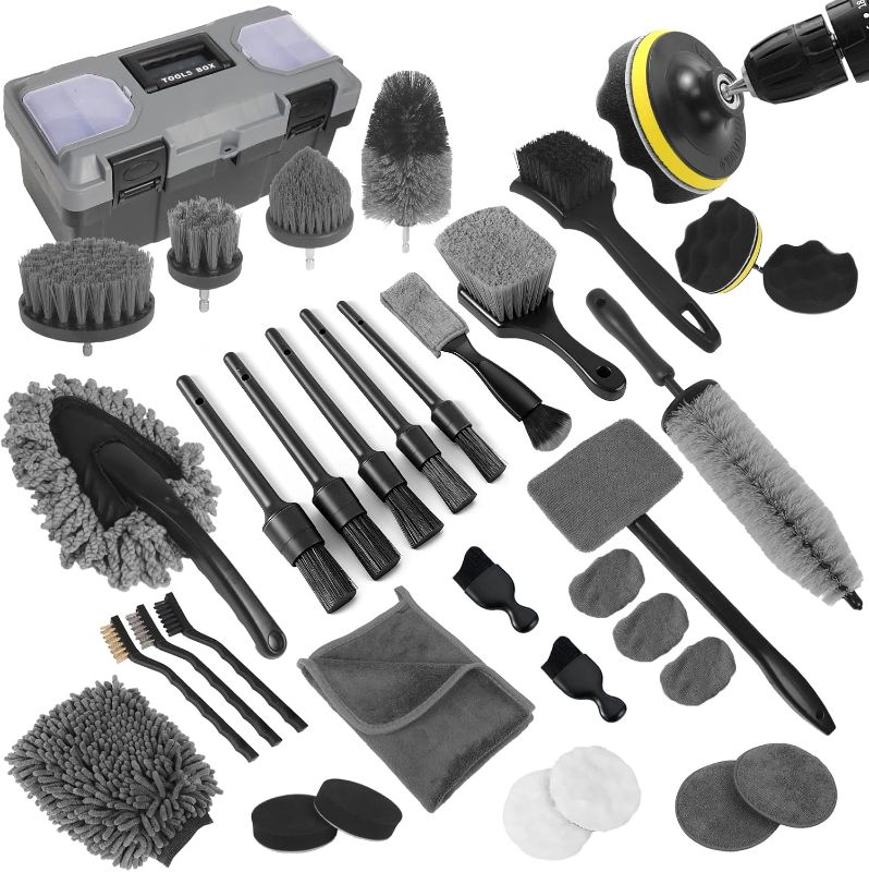 Photo 1 of ar Detailing Kit, Car Detailing Brush Set, Car Cleaning Kit, Auto Detailing Tools for Interior Exterior Wheels,