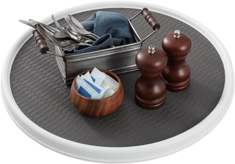 Photo 1 of Copco 18 Inch Lazy Susan Turntable Organizer Nonslip Rotating White Gray