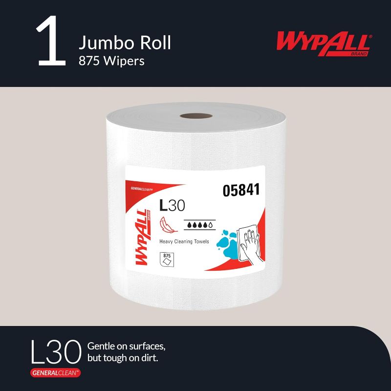 View 2 of WypAll GeneralClean L30 Heavy Duty Cleaning Towels, 875 Sheets (05841)