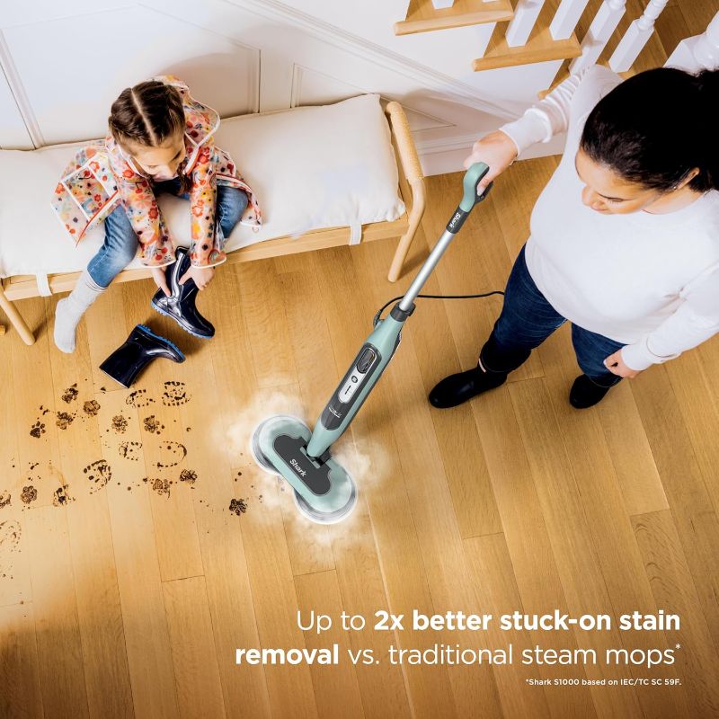 View 2 of Shark Steam & Scrub Steam Mop, All-in-One Hard Floor Cleaner, Grey, S8001