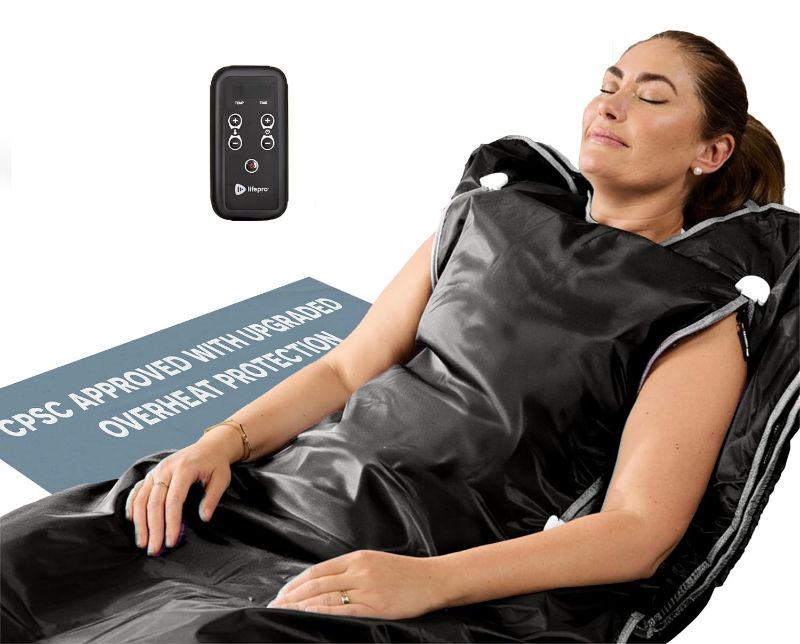 Photo 1 of LifePro BioRemedy Plus Far Infrared Sauna Blanket with Detox Wrap – Dual-Layer Carbon Fiber Heating Foldable Home Sauna Blanket – Adjustable Temp (86–158°F) & 20–60 Min Timer For Relaxation & Wellness
